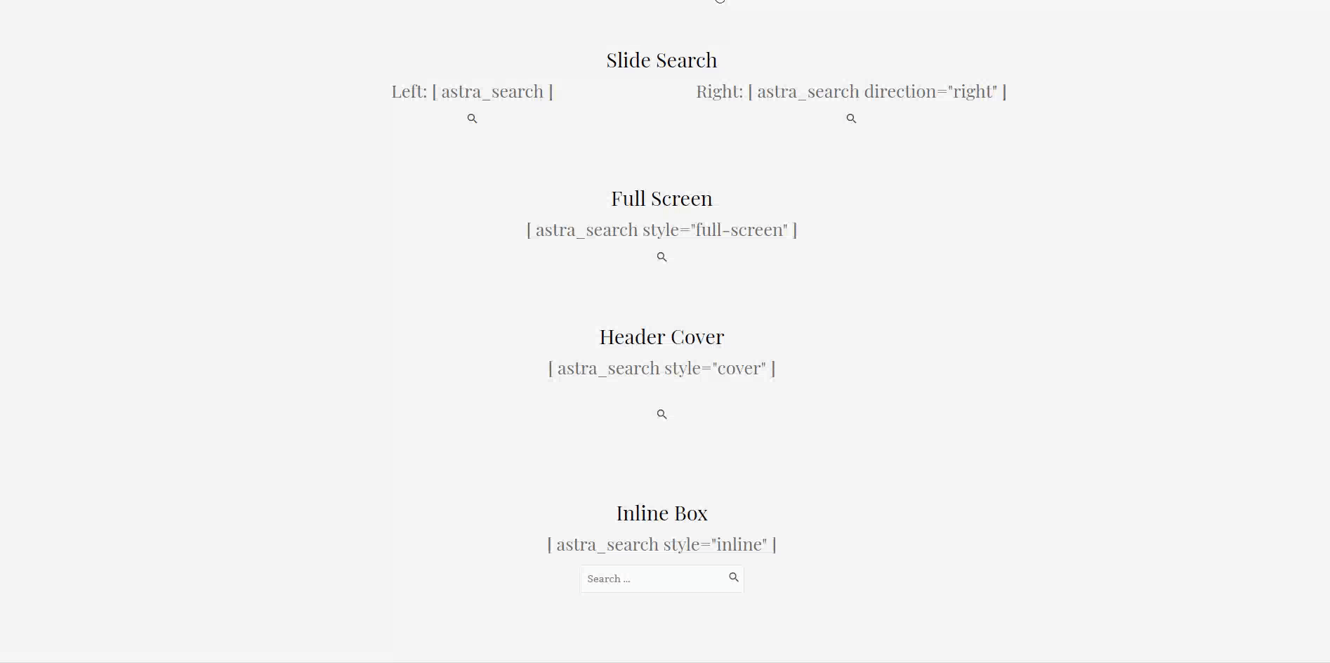 Search Shortcode to Add Search Box in Astra Astra Search Filter
