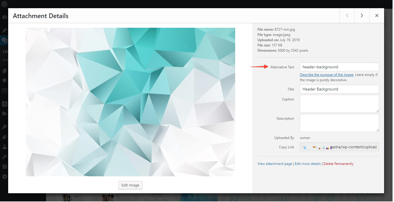 Add Title attribute to Header Background Image as a Substitute for Alt Text Alternative Text