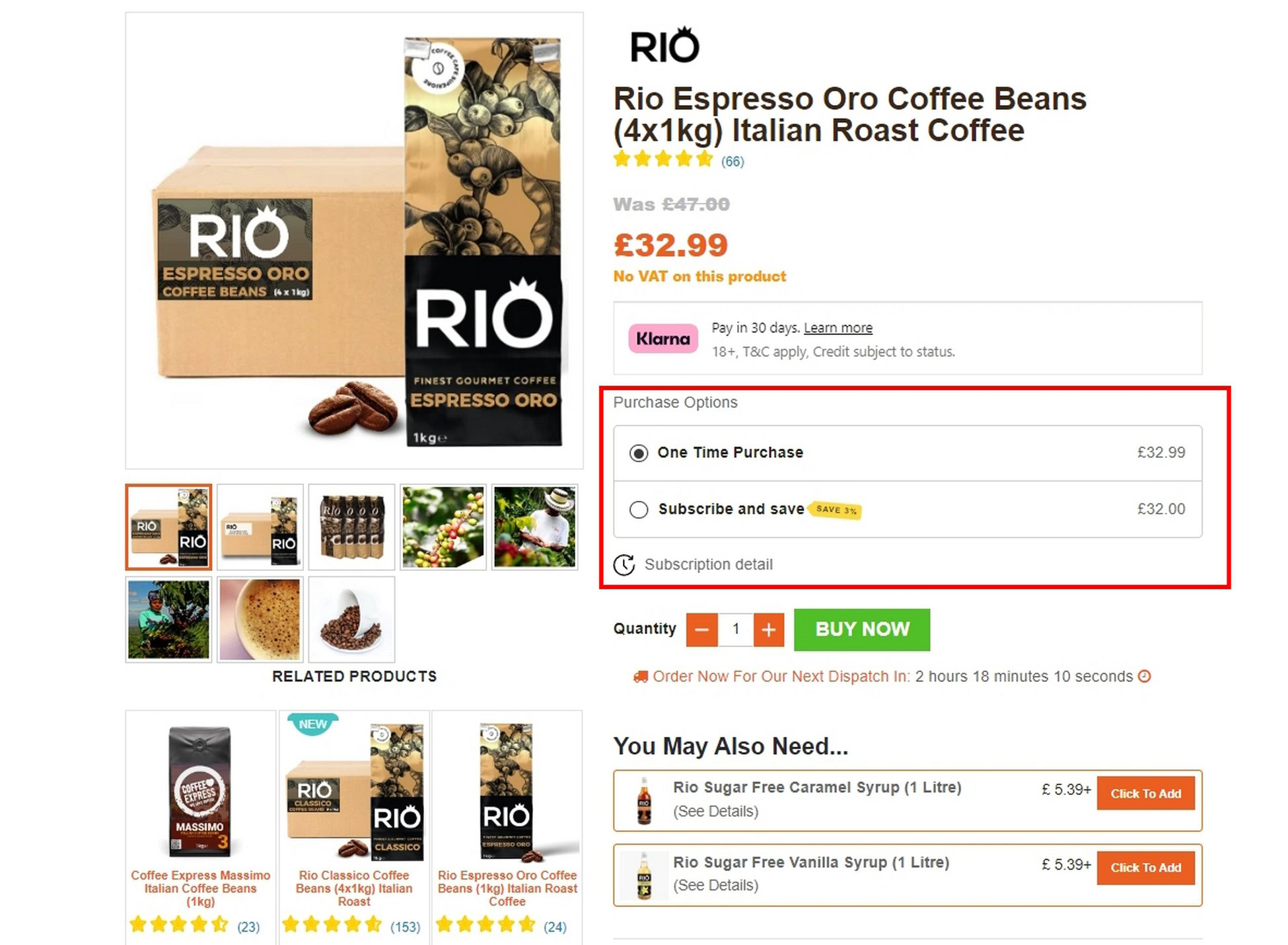 Profit Masterclass: How To Use Order Bumps (With Examples) This coffee retailer also does subscription offers