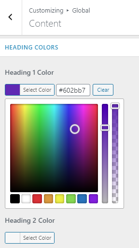 Astra is All Geared Up for WordPress 5.3! Astra heading color options