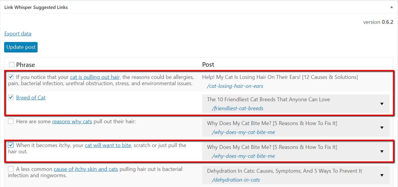 How To Add an Internal Link in WordPress - Beginner's Guide link whisper interface suggestions