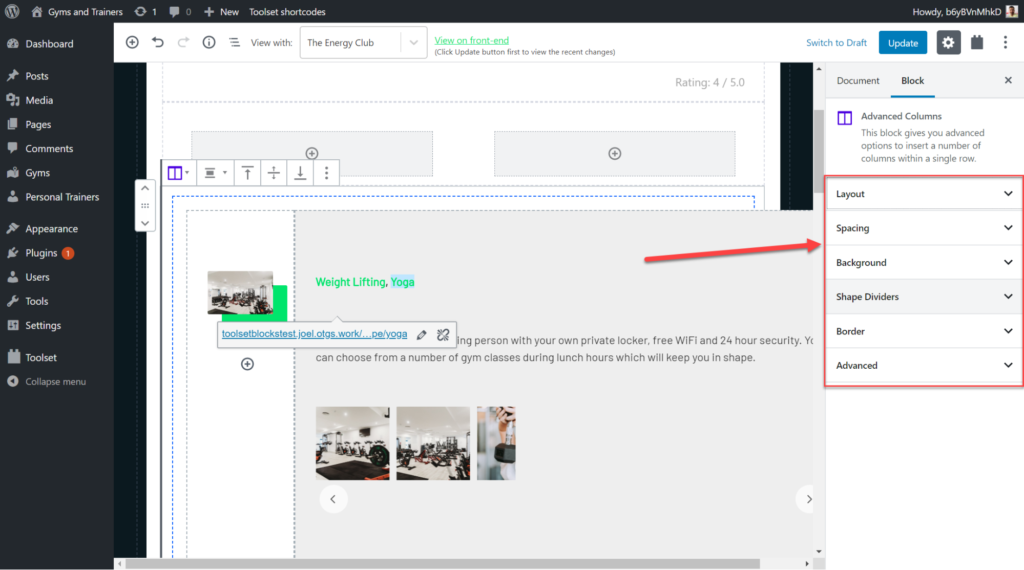 How To Create Dynamic Websites Using Toolset Blocks and Ultimate Addons Heading block wordpress back end