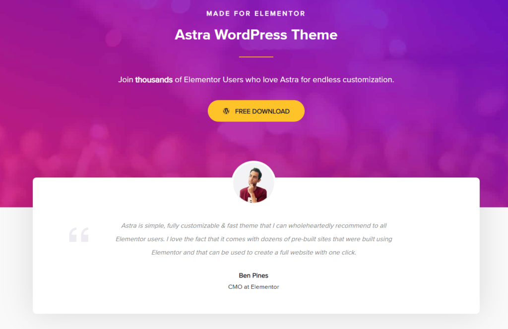 Elementor Pro Nulled – All the Risk for No Reward astra theme for elementor homepage