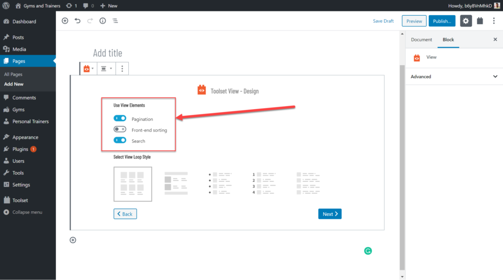 How To Create Dynamic Websites Using Toolset Blocks and Ultimate Addons instructions to enable search option