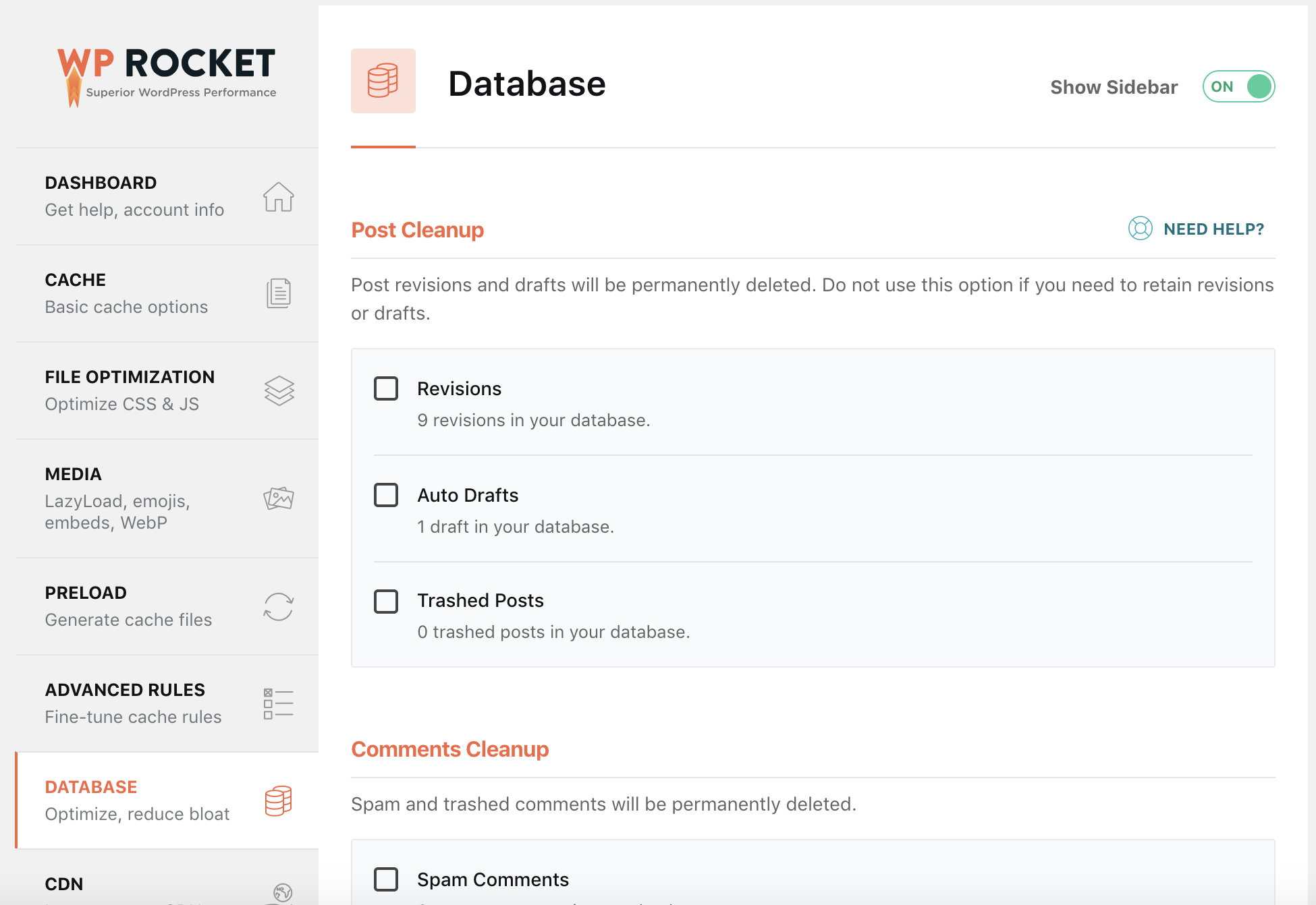 WordPress Database Optimization: Step by Step Guide for Beginners WP Rocket Plugin Settings