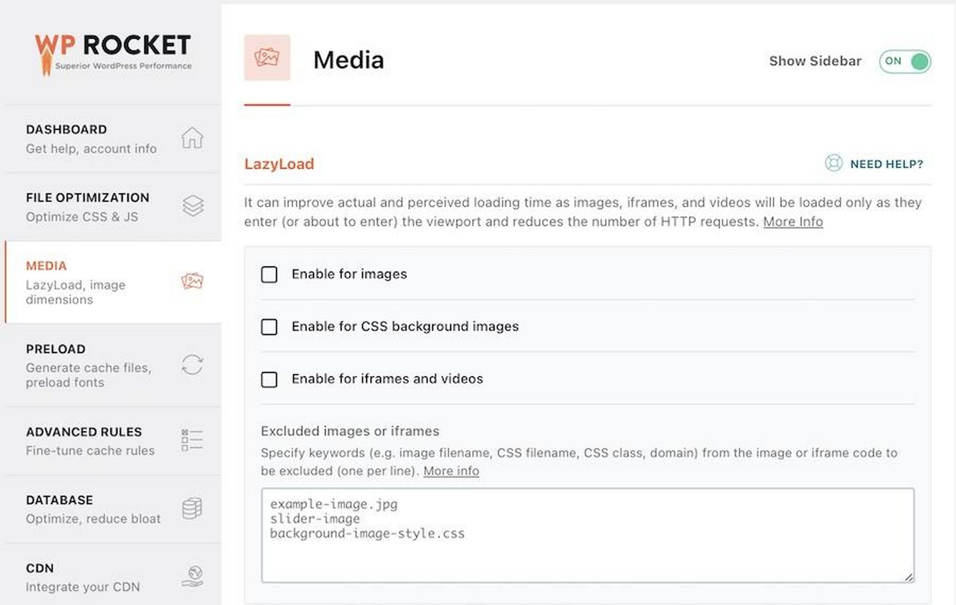 WP Rocket Review: Will It Really Skyrocket Website Performance? media settings
