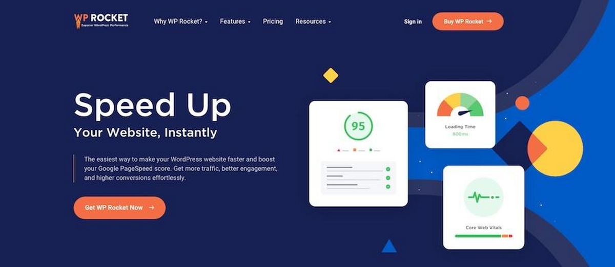 WP Rocket Review: Will It Really Skyrocket Website Performance? WP Rocket homepage