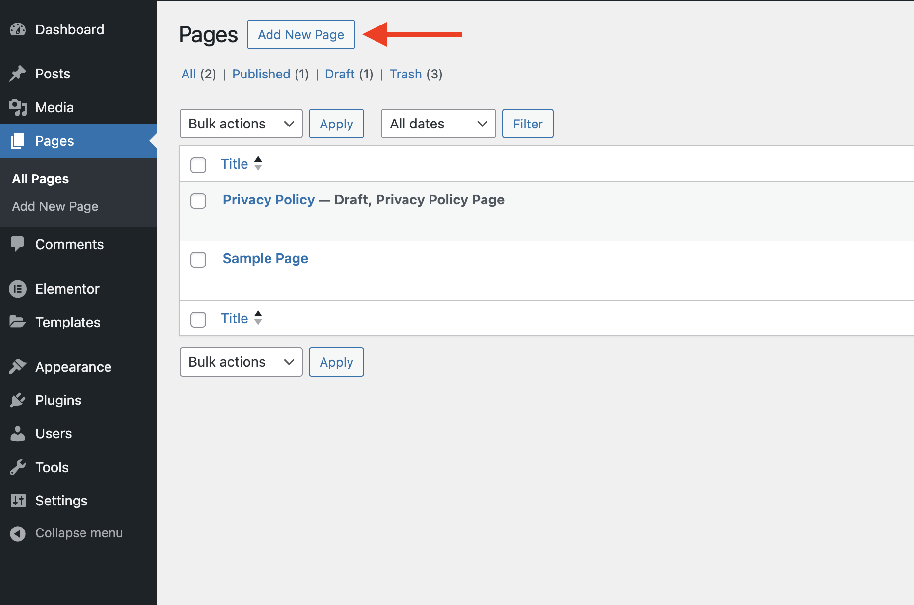 Parallax Perfection: A Tutorial for Elementor Free and Pro add a new page