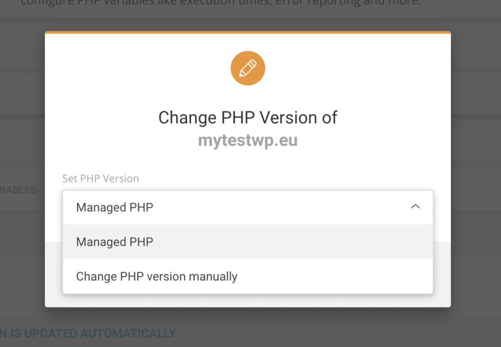 WordPress PHP Version: Recommended PHP Versions and Upgrade Guide selecting option on siteground to select php version