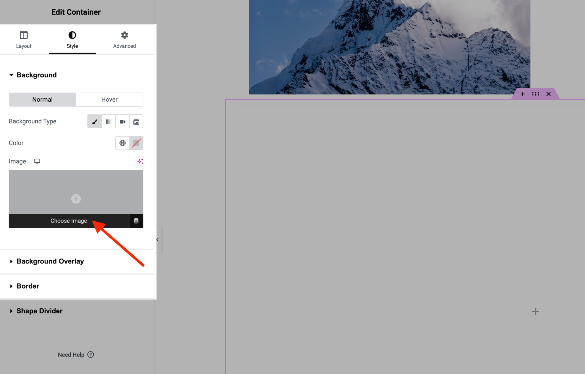 Parallax Perfection: A Tutorial for Elementor Free and Pro choose an image