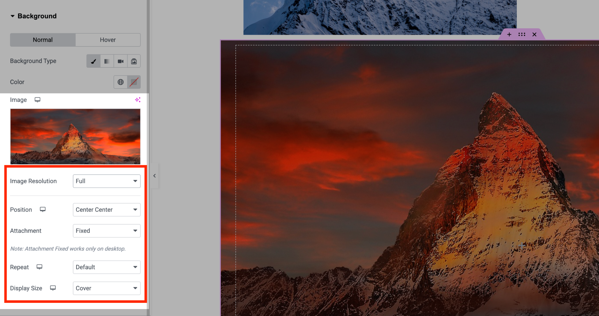 Parallax Perfection: A Tutorial for Elementor Free and Pro image values