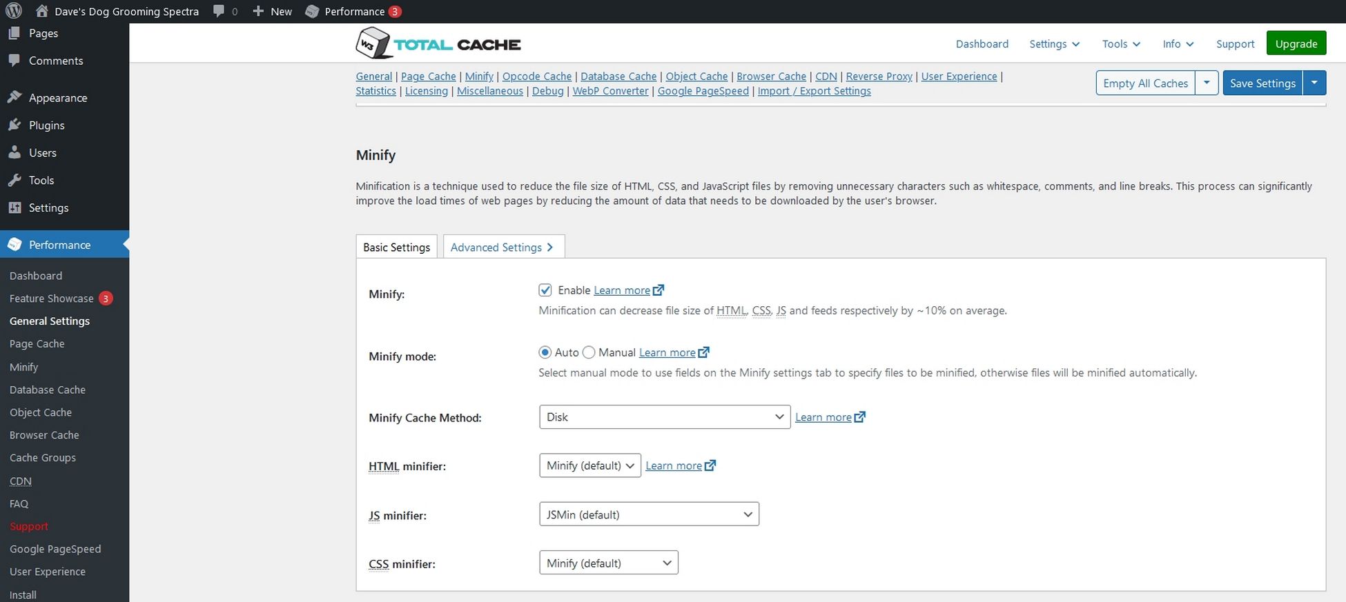 W3 Total Cache Review: Is It Worth Your Cash? Expert Opinion Minify settings