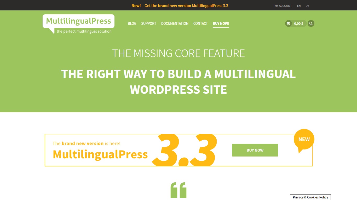 6 Best WordPress Multilingual Plugins - Free and Paid Options multilingual press homepage screenshot