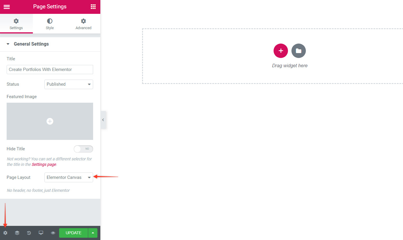 How To Create a Portfolio With Elementor - Step by Step Guide Elementor canvas page layout
