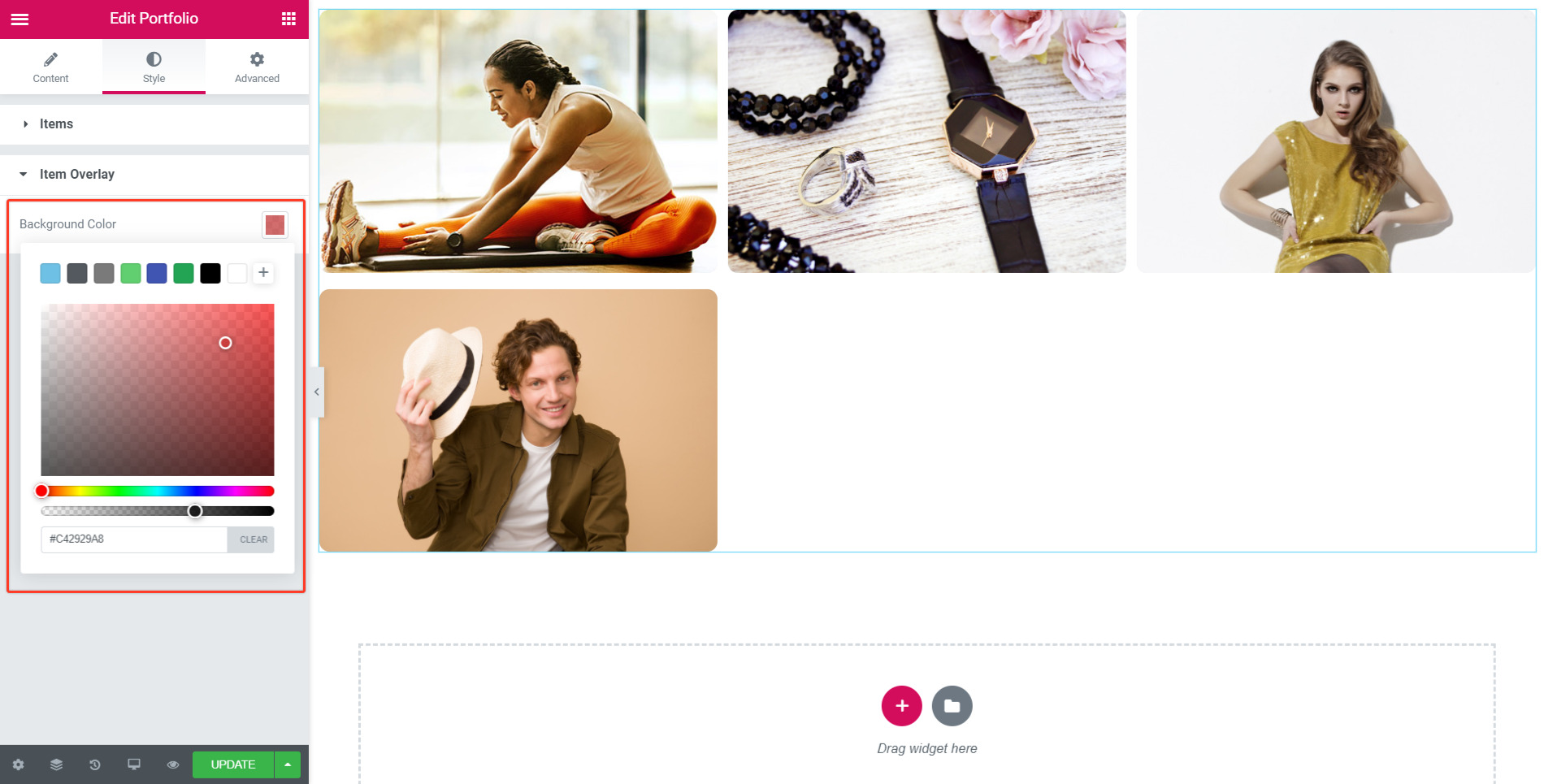 How To Create a Portfolio With Elementor - Step by Step Guide Elementor portfolio item overlay