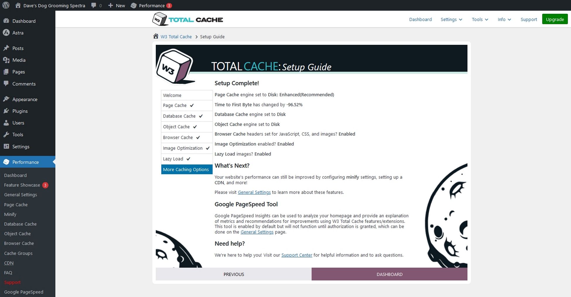 W3 Total Cache Review: Is It Worth Your Cash? Expert Opinion Setup wizard complete