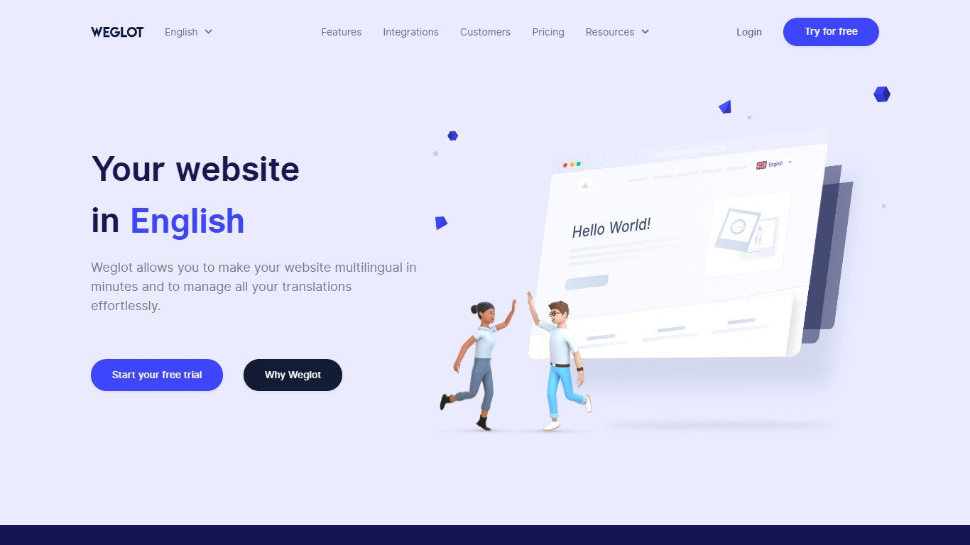 6 Best WordPress Multilingual Plugins - Free and Paid Options weglot homepage screenshot