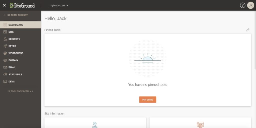 WordPress PHP Version: Recommended PHP Versions and Upgrade Guide SiteGround hosting dashboard screenshot