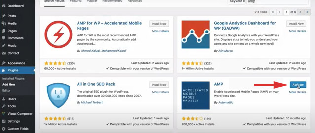 WordPress AMP: How To Set Up Google AMP + 4 Best Plugins Activate AMP plugin