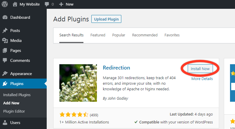 WordPress 301 Redirect: How To Create, Remove and Manage Redirects in WordPress Install the Redirection plugin from WordPress dashboard