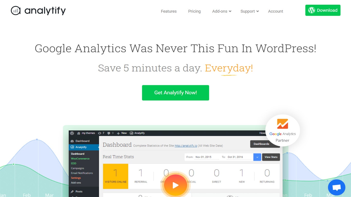 10 Best Google Analytics Plugins for WordPress for Data-Driven Insights Analytify plugin image