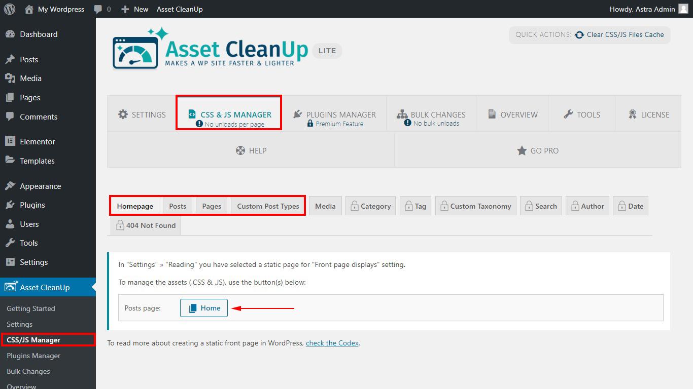 How To Eliminate Render Blocking CSS in WordPress Asset Cleanup configuration page