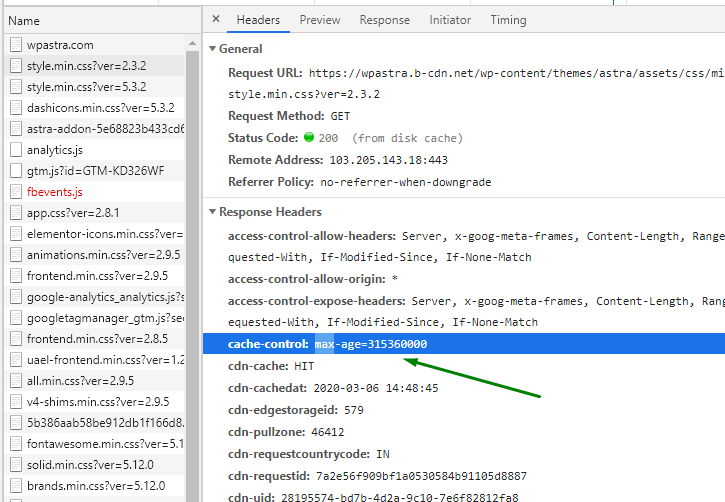 How To Add Expires Headers to WordPress: Manual + Plugin Methods Cache-Control setting for wpastra.com CSS file