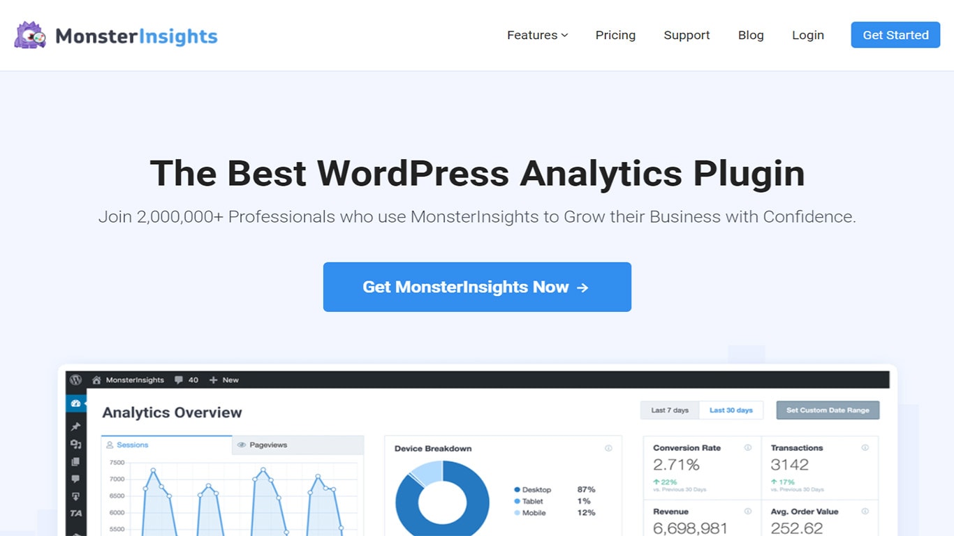 10 Best Google Analytics Plugins for WordPress for Data-Driven Insights Monster Insight plugin image