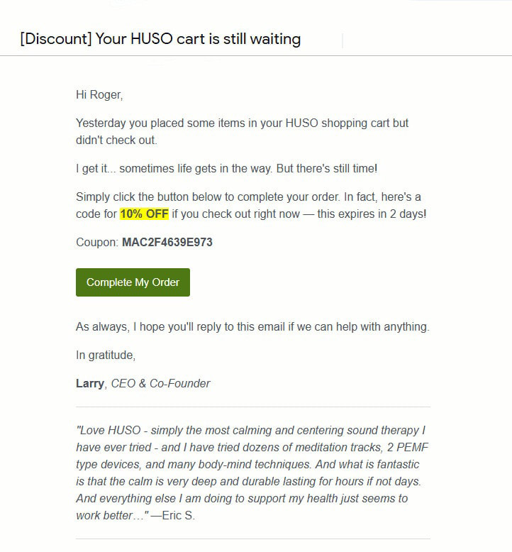 Abandoned Cart Recovery: 4 Proven Ways to Recover Abandoned Carts Offer in Cart Abandonment mail