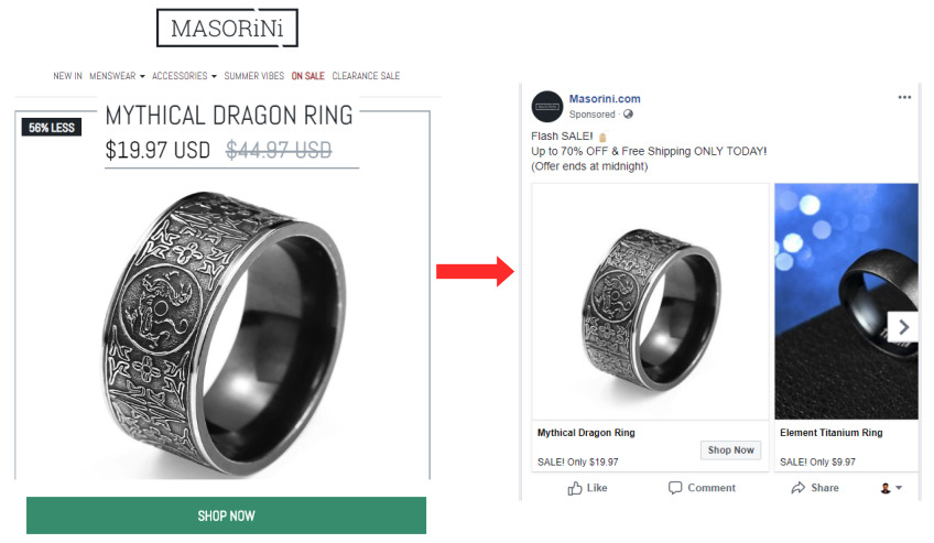 Abandoned Cart Recovery: 4 Proven Ways to Recover Abandoned Carts Remarketing ad in feedack feed