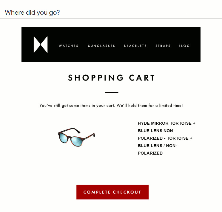 Abandoned Cart Recovery: 4 Proven Ways to Recover Abandoned Carts Scarcity mail from MVMT