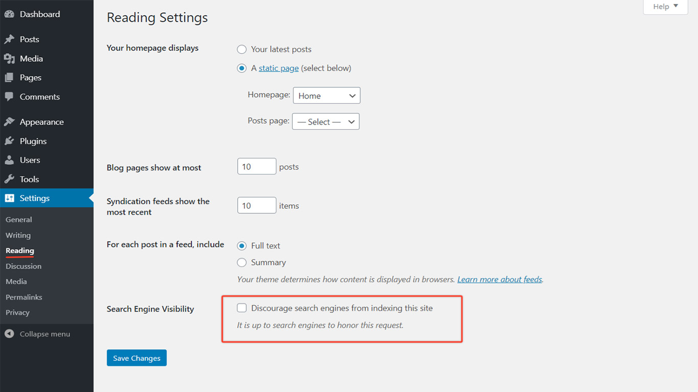 WordPress SEO: Step by Step Beginner's Guide To Improve Search Rankings Search engine visibility settings