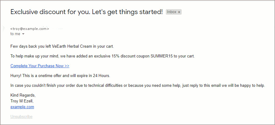 Abandoned Cart Recovery: 4 Proven Ways to Recover Abandoned Carts Third email format