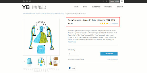 Tripwire Funnels: Complete Guide With 9 Powerful Examples Yoga Trapeze product trial