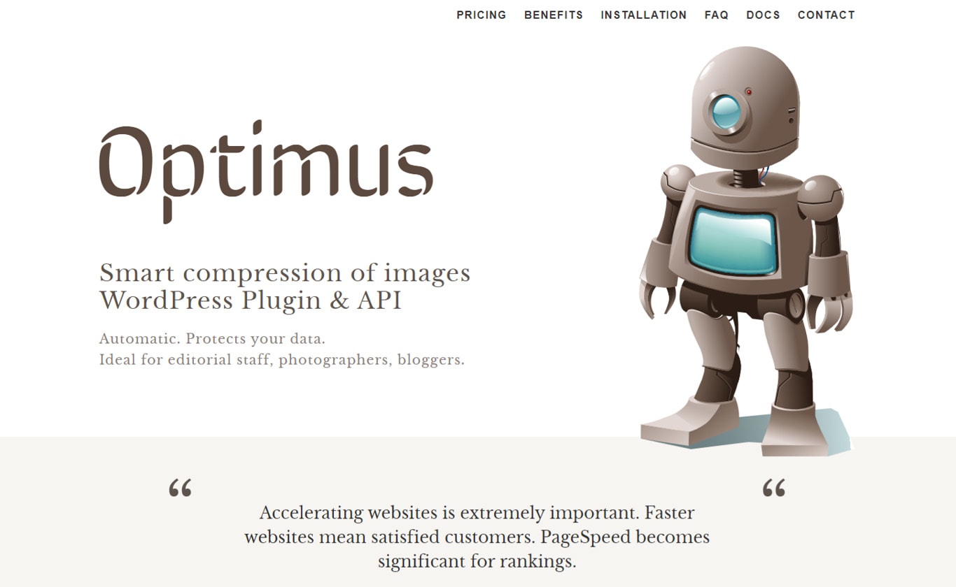 6 Best WordPress Image Optimization Plugins (In-Depth Comparison With Test Data) Optimus plugin image