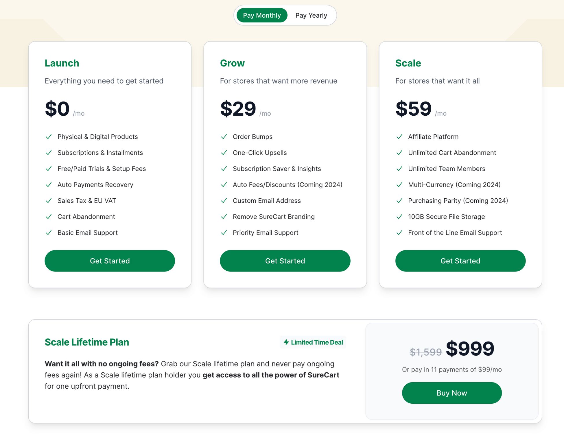 The Ultimate Shopify vs WooCommerce Showdown: Which Should You Choose? surecart pricing plan