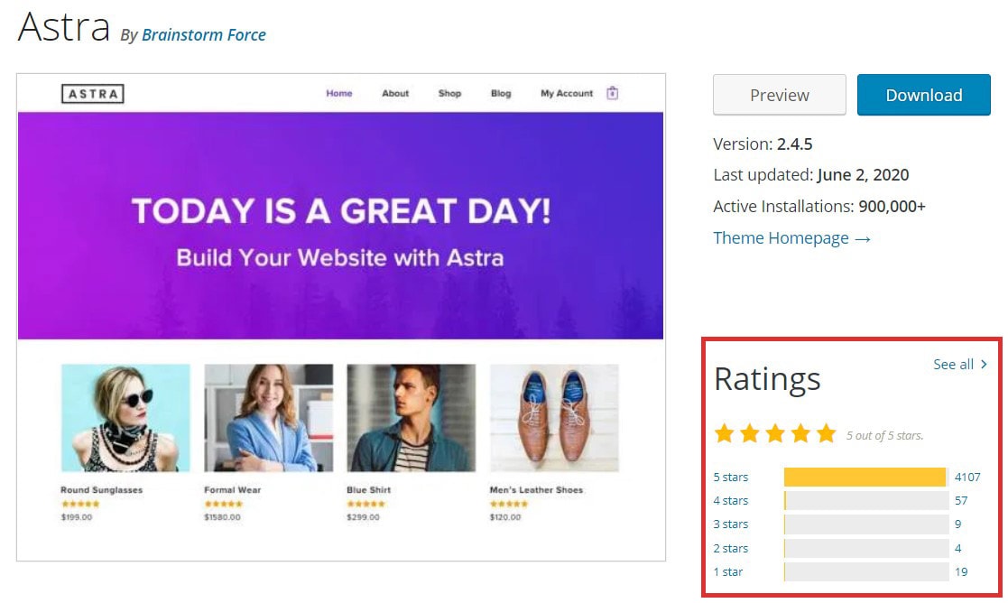 How To Choose a WordPress Theme: The Definitive Checklist Astra theme ratings