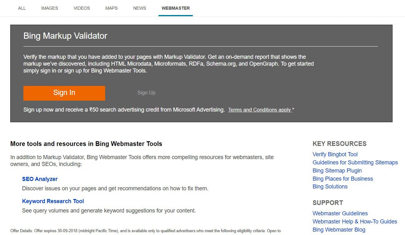 5 Best Structured Data Testing Tools to Test Rich Snippets and Schema Bing markup validator