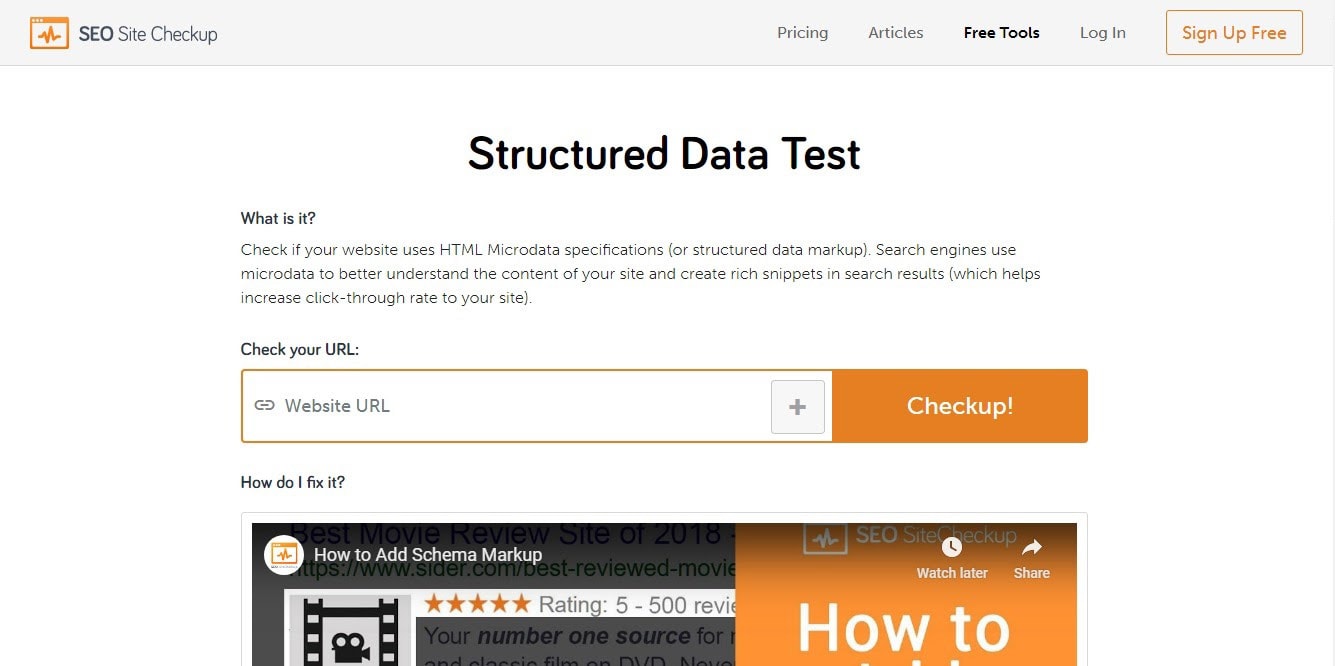 5 Best Structured Data Testing Tools to Test Rich Snippets and Schema Site Checkup’s Microdata Schema Test
