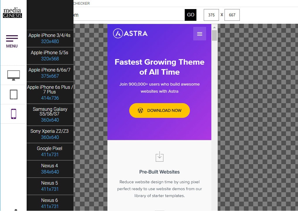 How To Choose a WordPress Theme: The Definitive Checklist Astra site mobile view image