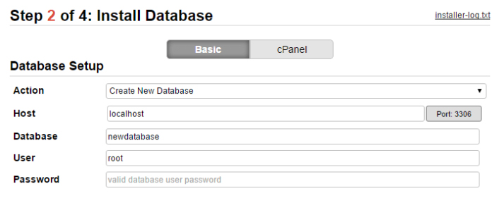How To Clone a WordPress Site in Less Than 5 Minutes Using Free Tools Installing database image