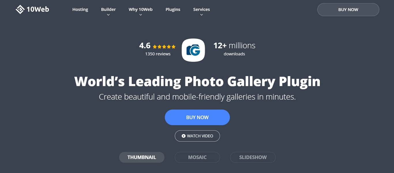 15 Best WordPress Photo Gallery Plugins (Free and Premium) 10Web plugin site image