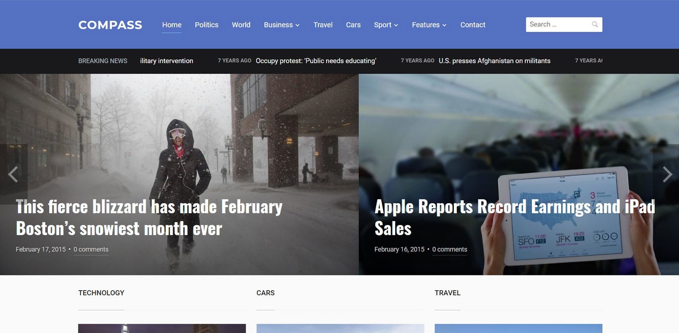 31 Best WordPress Themes for Affiliate Marketing (Free and Paid Options) Compass theme demo