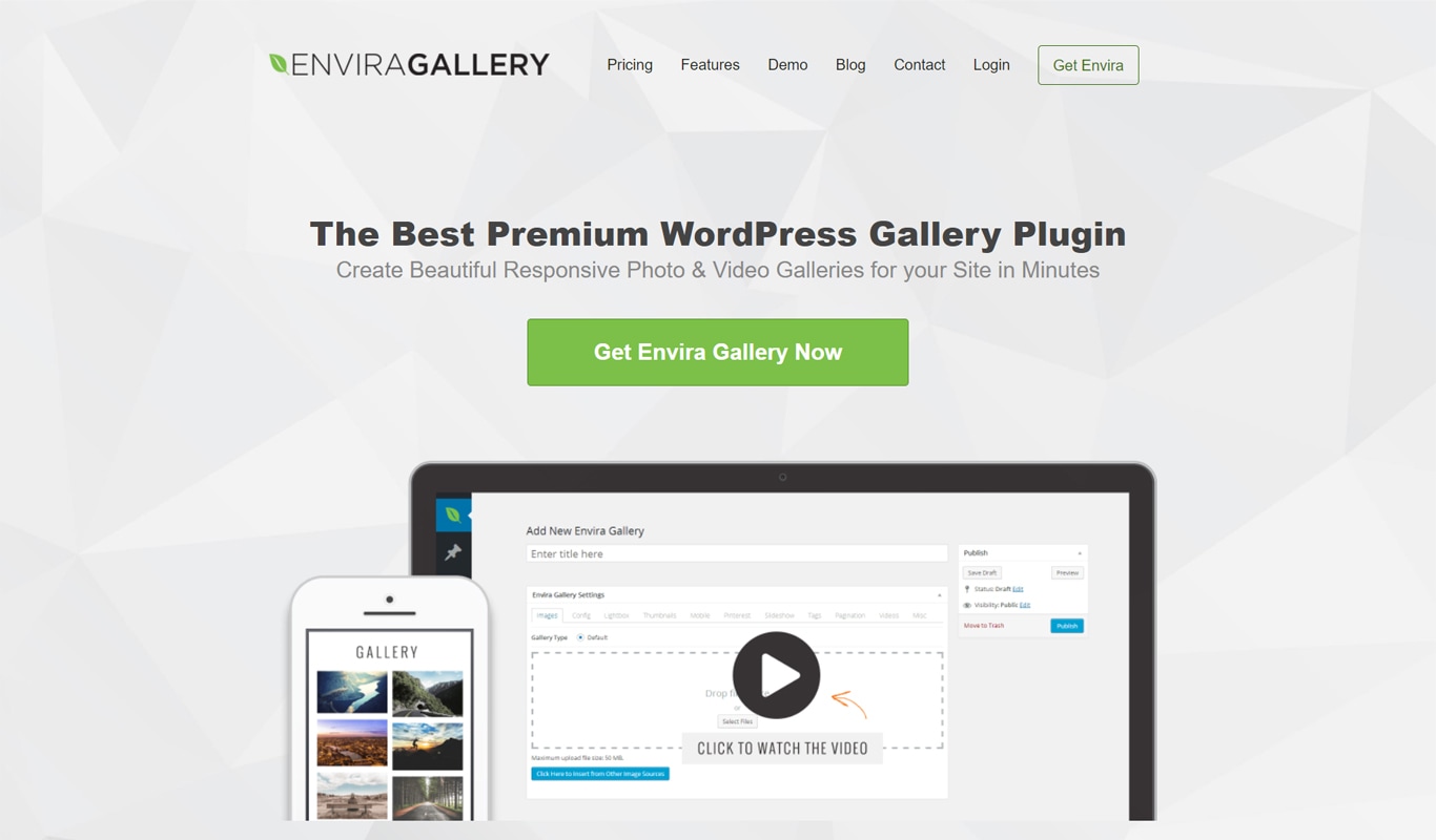 15 Best WordPress Photo Gallery Plugins (Free and Premium) Envira plugin site image