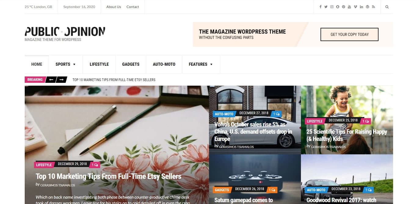 31 Best WordPress Themes for Affiliate Marketing (Free and Paid Options) Public opinion Magazine Style theme demo