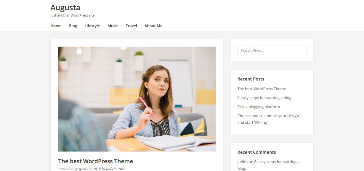 Do More With Less – 48 Best Simple WordPress Themes Revealed! Augusta wordpress blog theme