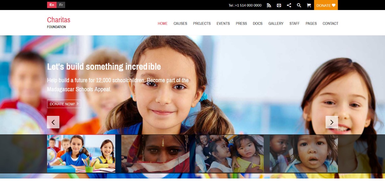 Do More With Less – 48 Best Simple WordPress Themes Revealed! Charitas Demo site