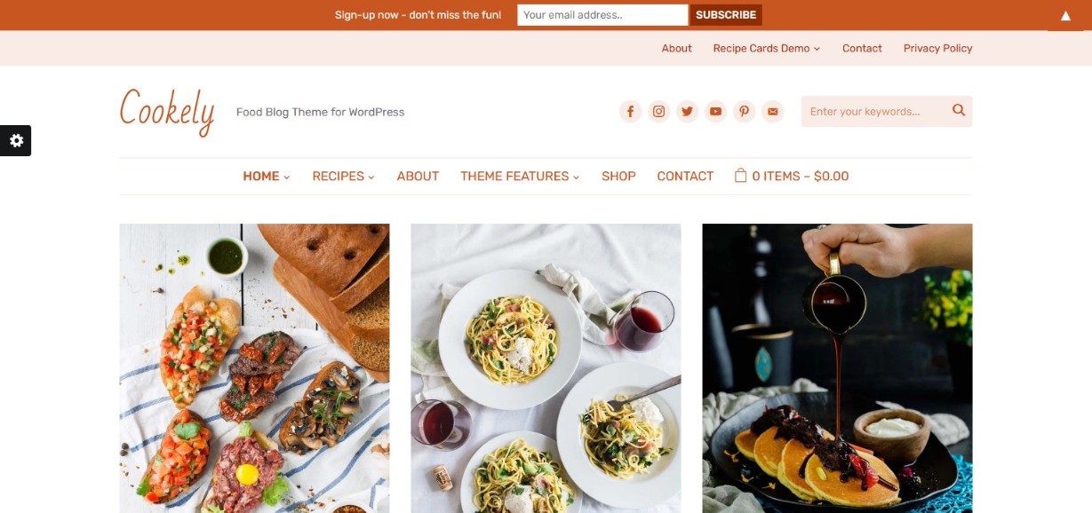Do More With Less – 48 Best Simple WordPress Themes Revealed! Cookely Food Blog Theme for WordPress
