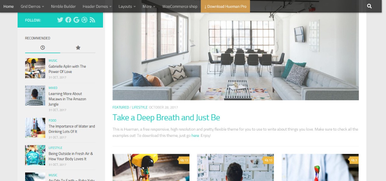 Do More With Less – 48 Best Simple WordPress Themes Revealed! Hueman free wordpress theme