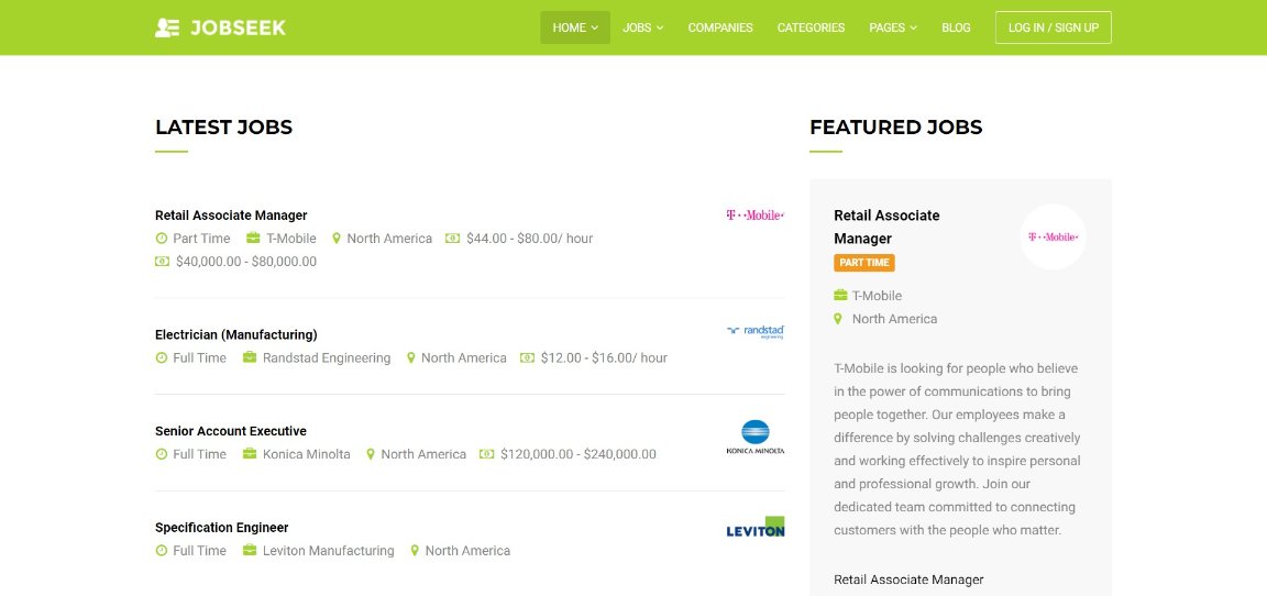 14 Best WordPress Job Board Plugins Compared (Free and Premium) Jobseek Basic demo template site